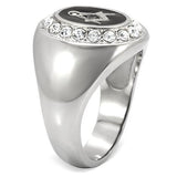 TK8X023 - Stainless Steel Ring High polished (no plating) Men Top Grade Crystal Clear