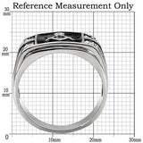 TK8X031 - Stainless Steel Ring High polished (no plating) Men AAA Grade CZ Clear