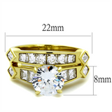 TK8X040 - Stainless Steel Ring IP Gold(Ion Plating) Women AAA Grade CZ Clear