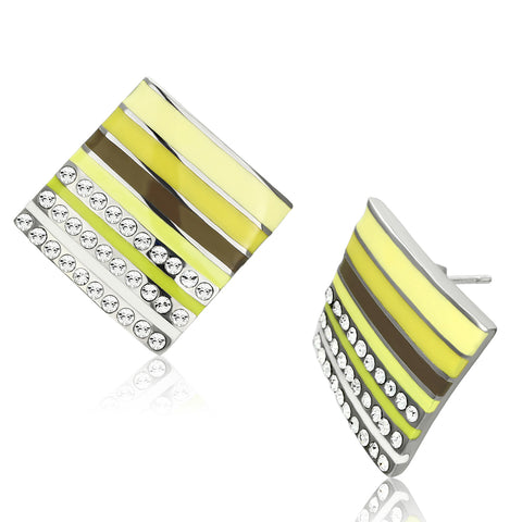 TK909 - Stainless Steel Earrings High polished (no plating) Women Top Grade Crystal Clear