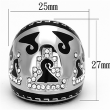 TK928 - Stainless Steel Ring High polished (no plating) Women Top Grade Crystal Clear