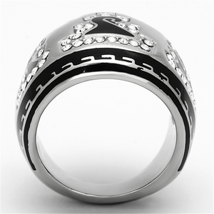 TK928 - Stainless Steel Ring High polished (no plating) Women Top Grade Crystal Clear