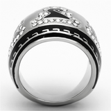 TK928 - Stainless Steel Ring High polished (no plating) Women Top Grade Crystal Clear