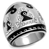 TK928 - Stainless Steel Ring High polished (no plating) Women Top Grade Crystal Clear