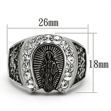 TK942 - Stainless Steel Ring High polished (no plating) Men Top Grade Crystal Clear