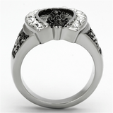 TK942 - Stainless Steel Ring High polished (no plating) Men Top Grade Crystal Clear