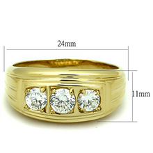 TK946G - Stainless Steel Ring IP Gold(Ion Plating) Men AAA Grade CZ Clear