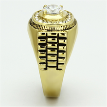 TK948G - Stainless Steel Ring IP Gold(Ion Plating) Men AAA Grade CZ Clear