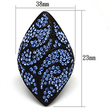 TK949 - Stainless Steel Ring IP Black(Ion Plating) Women Top Grade Crystal Sapphire