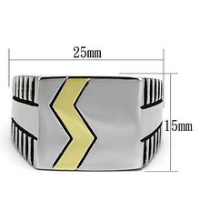 TK950 - Stainless Steel Ring Two-Tone IP Gold (Ion Plating) Men Epoxy Jet