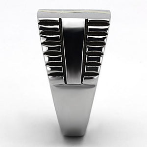 TK950 - Stainless Steel Ring Two-Tone IP Gold (Ion Plating) Men Epoxy Jet