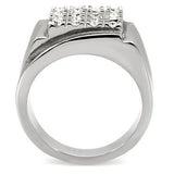 TK95409 - Stainless Steel Ring High polished (no plating) Men Top Grade Crystal Clear