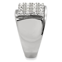 TK95409 - Stainless Steel Ring High polished (no plating) Men Top Grade Crystal Clear