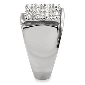TK95409 - Stainless Steel Ring High polished (no plating) Men Top Grade Crystal Clear