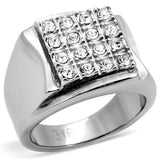 TK95409 - Stainless Steel Ring High polished (no plating) Men Top Grade Crystal Clear