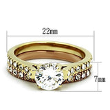 TK968 - Stainless Steel Ring IP Gold & IP Rose Gold (Ion Plating) Women AAA Grade CZ Clear