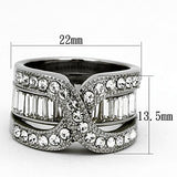 TK970 - Stainless Steel Ring High polished (no plating) Women Top Grade Crystal Clear