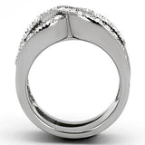 TK970 - Stainless Steel Ring High polished (no plating) Women Top Grade Crystal Clear