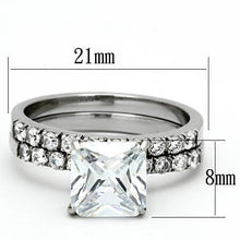 TK975 - Stainless Steel Ring High polished (no plating) Women AAA Grade CZ Clear