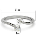 TK995 - Stainless Steel Ring High polished (no plating) Women AAA Grade CZ Clear