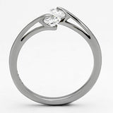 TK995 - Stainless Steel Ring High polished (no plating) Women AAA Grade CZ Clear