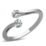 TK995 - Stainless Steel Ring High polished (no plating) Women AAA Grade CZ Clear