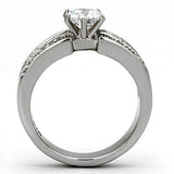 TK997 - Stainless Steel Ring High polished (no plating) Women AAA Grade CZ Clear