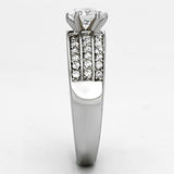 TK997 - Stainless Steel Ring High polished (no plating) Women AAA Grade CZ Clear