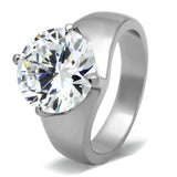 TK999 - Stainless Steel Ring High polished (no plating) Women AAA Grade CZ Clear
