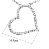 TS039 - 925 Sterling Silver Chain Pendant Rhodium Women AAA Grade CZ Clear