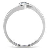 TS041 - 925 Sterling Silver Ring Rhodium Women AAA Grade CZ Clear