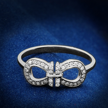 TS047 - 925 Sterling Silver Ring Rhodium Women AAA Grade CZ Clear