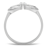 TS047 - 925 Sterling Silver Ring Rhodium Women AAA Grade CZ Clear