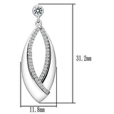 TS054 - 925 Sterling Silver Earrings Rhodium Women AAA Grade CZ Clear