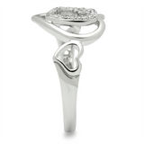 TS058 - 925 Sterling Silver Ring Rhodium Women AAA Grade CZ Clear