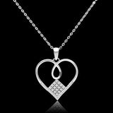 TS062 - 925 Sterling Silver Necklace Rhodium Women AAA Grade CZ Clear