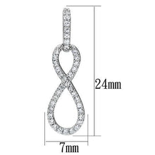 TS067 - Rhodium 925 Sterling Silver Earrings with AAA Grade CZ  in Clear