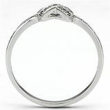 TS075 - 925 Sterling Silver Ring Rhodium Women AAA Grade CZ Clear