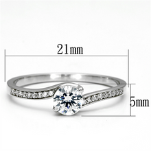 TS078 - 925 Sterling Silver Ring Rhodium Women AAA Grade CZ Clear