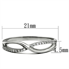 TS087 - 925 Sterling Silver Ring Rhodium Women AAA Grade CZ Clear