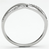 TS087 - 925 Sterling Silver Ring Rhodium Women AAA Grade CZ Clear