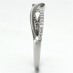 TS087 - 925 Sterling Silver Ring Rhodium Women AAA Grade CZ Clear