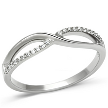 TS087 - 925 Sterling Silver Ring Rhodium Women AAA Grade CZ Clear