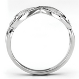 TS088 - 925 Sterling Silver Ring Rhodium Women AAA Grade CZ Clear