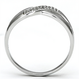 TS090 - 925 Sterling Silver Ring Rhodium Women AAA Grade CZ Clear