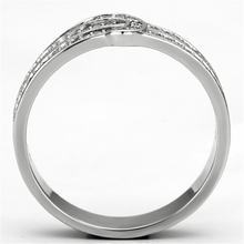 TS091 - 925 Sterling Silver Ring Rhodium Women AAA Grade CZ Clear