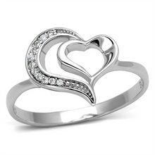 TS093 - 925 Sterling Silver Ring Rhodium Women AAA Grade CZ Clear