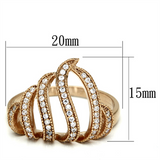 TS096 - 925 Sterling Silver Ring Rose Gold Women AAA Grade CZ Clear