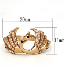 TS097 - 925 Sterling Silver Ring Rose Gold Women AAA Grade CZ Garnet