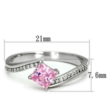 TS100 - 925 Sterling Silver Ring Rhodium Women AAA Grade CZ Rose